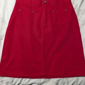 Bill Blass Red A-Line Knee-Length Skirt